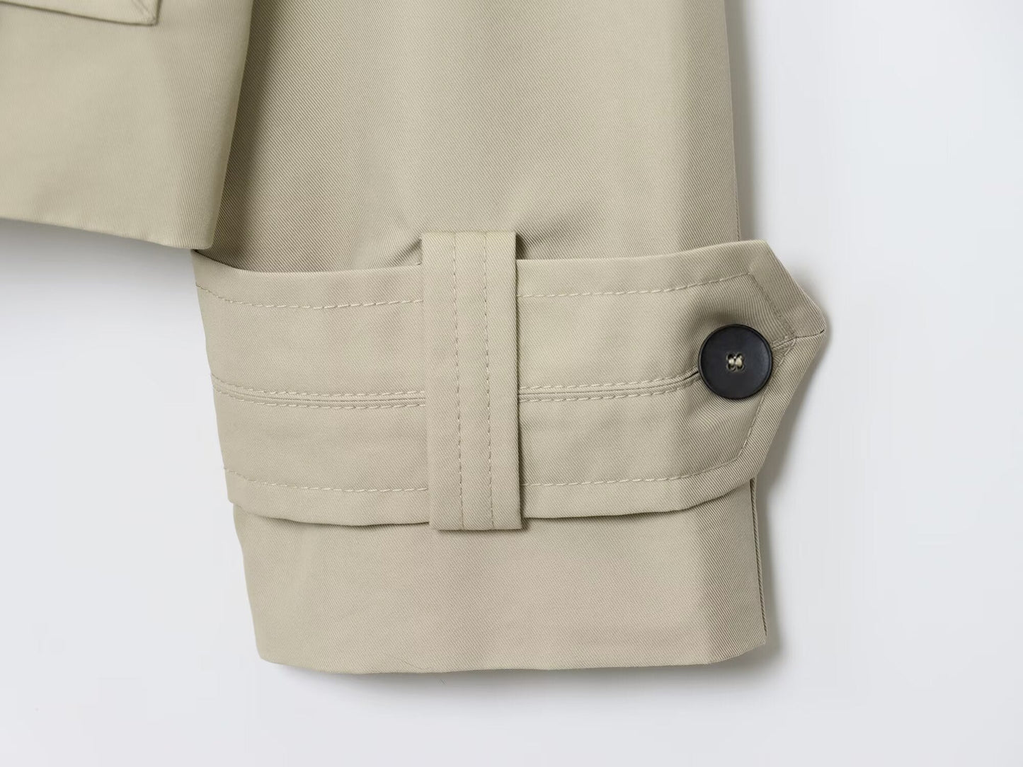 Women's new fashion short double breasted waterproof windbreaker jacket