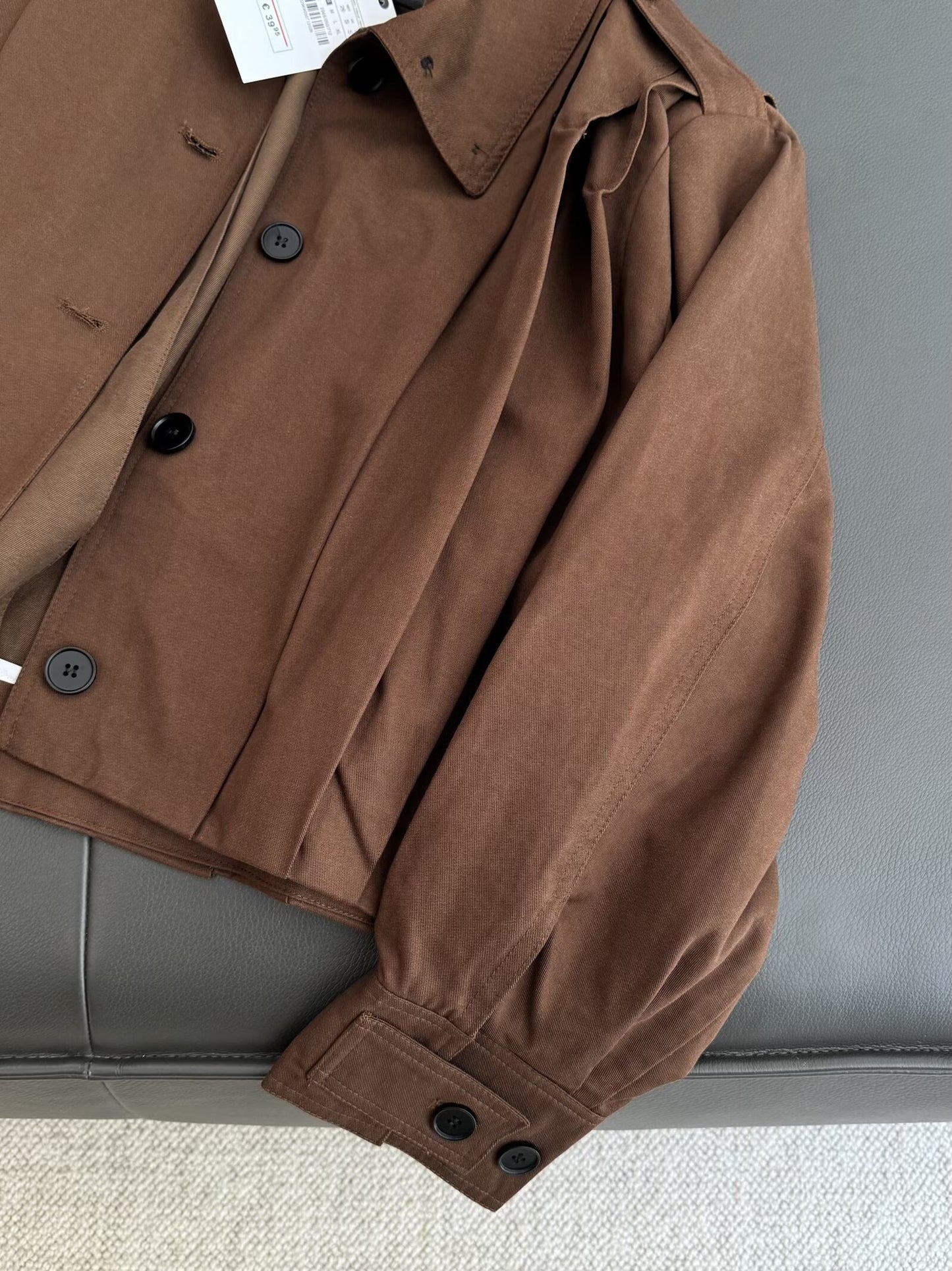 Women's autumn fashion short pleated strap decorative jacket Coat