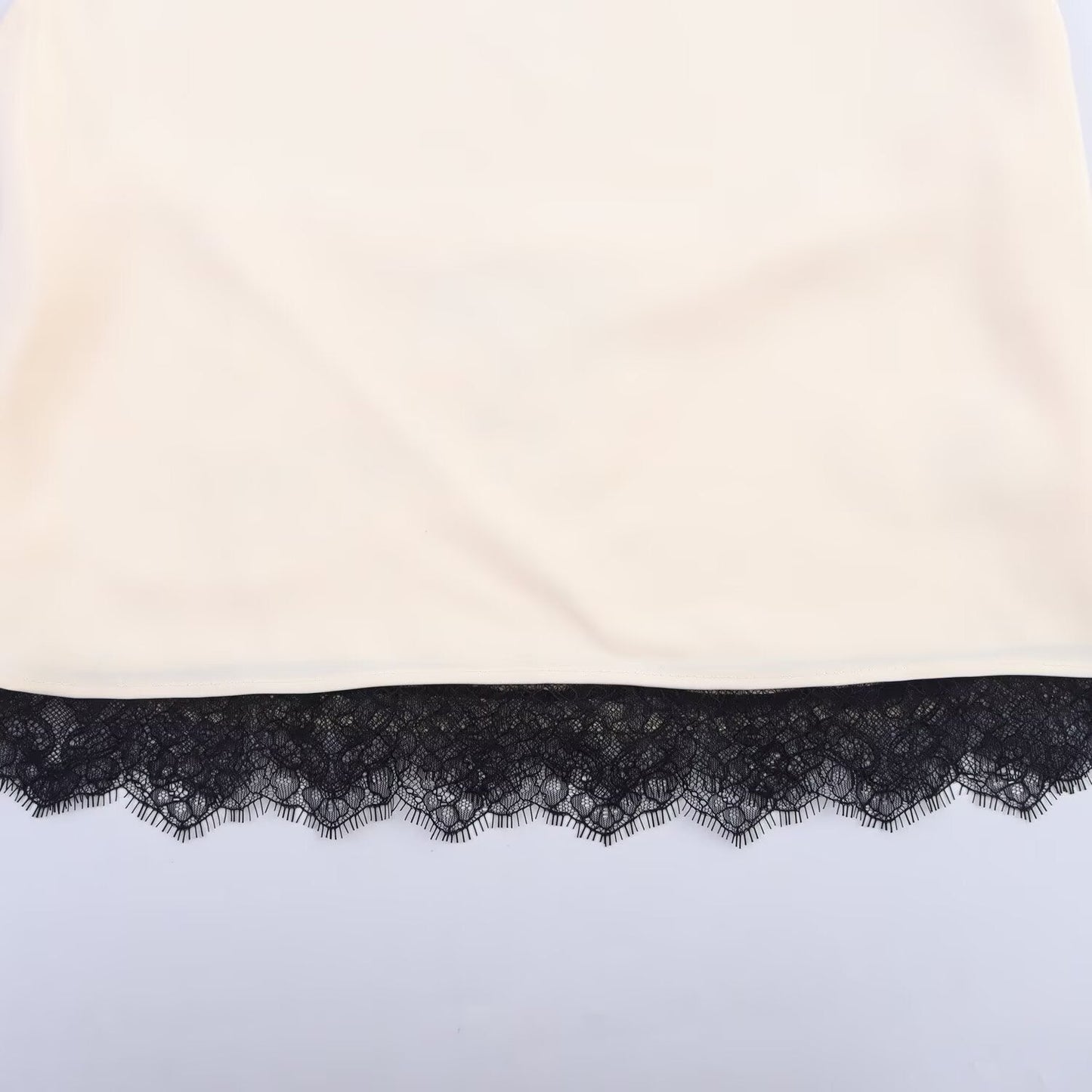 Women's new fashion lace decoration satin hanging neck top+Skirts suit