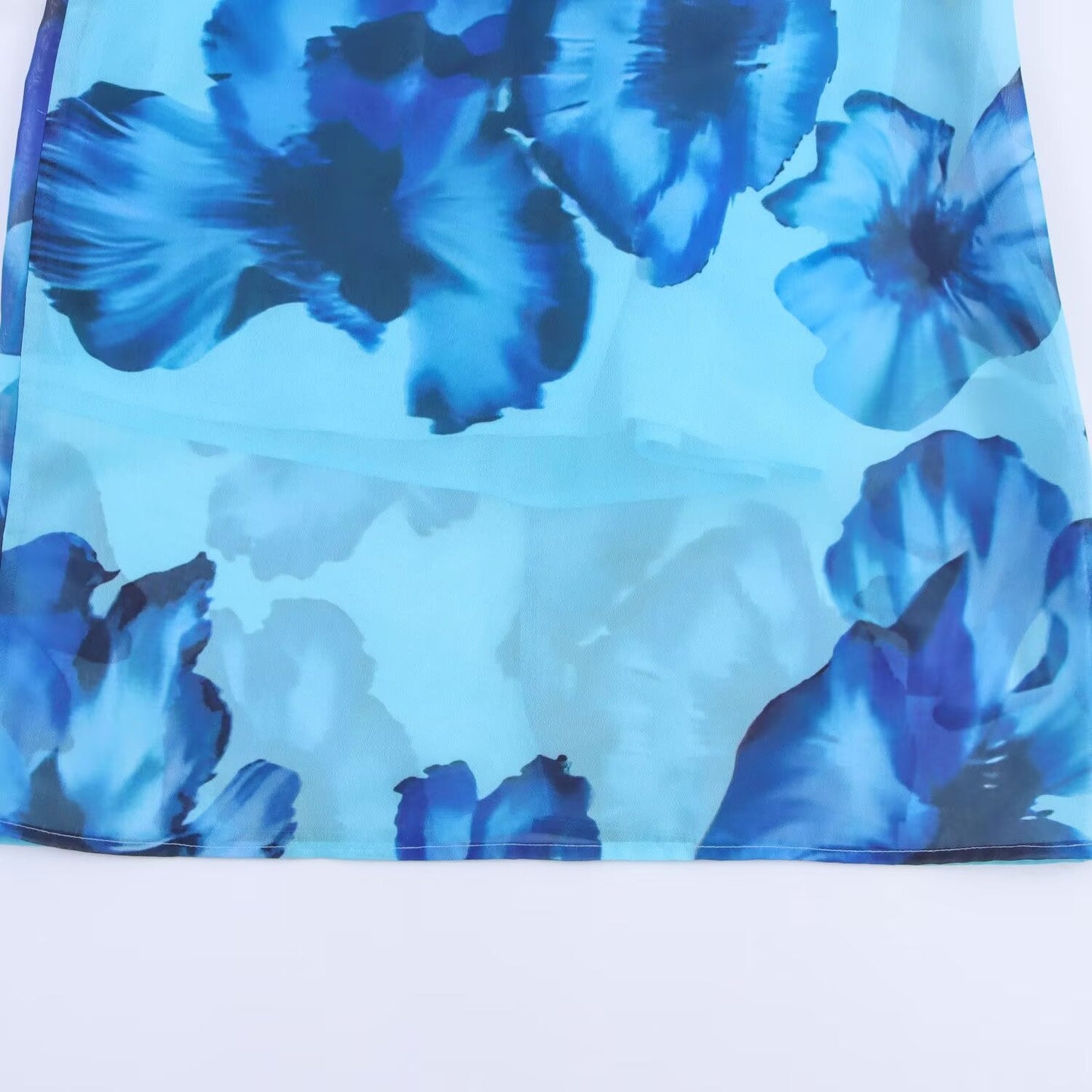 Women's new fashion hanging neck collar printed MIDI dress