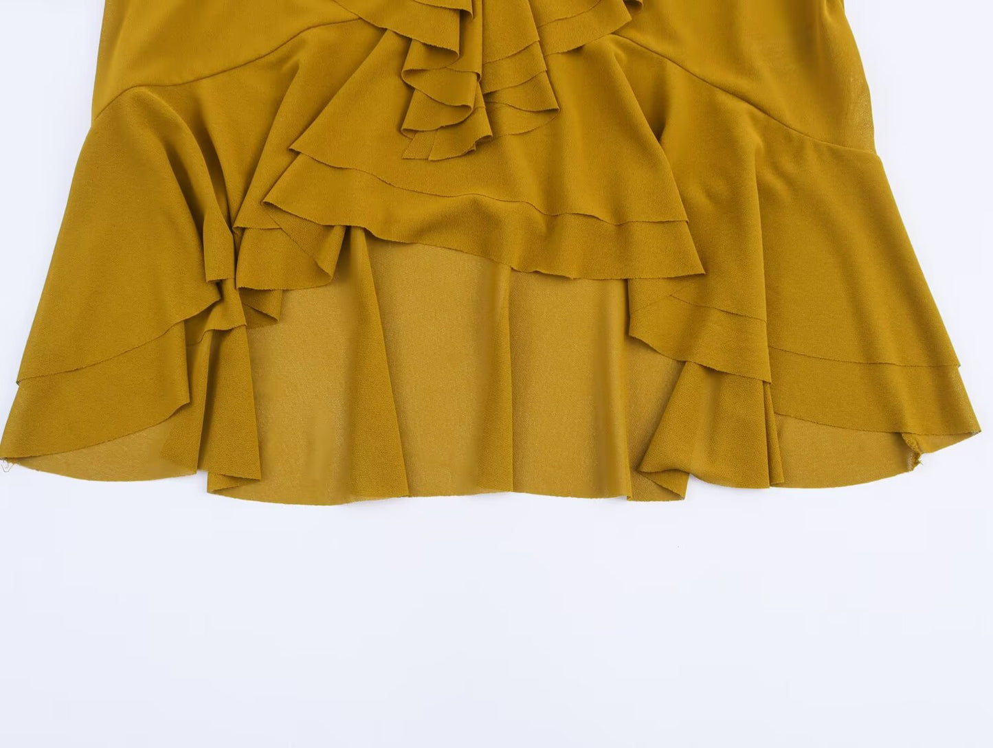 Women's new fashion layered decoration V-neck draped shirt