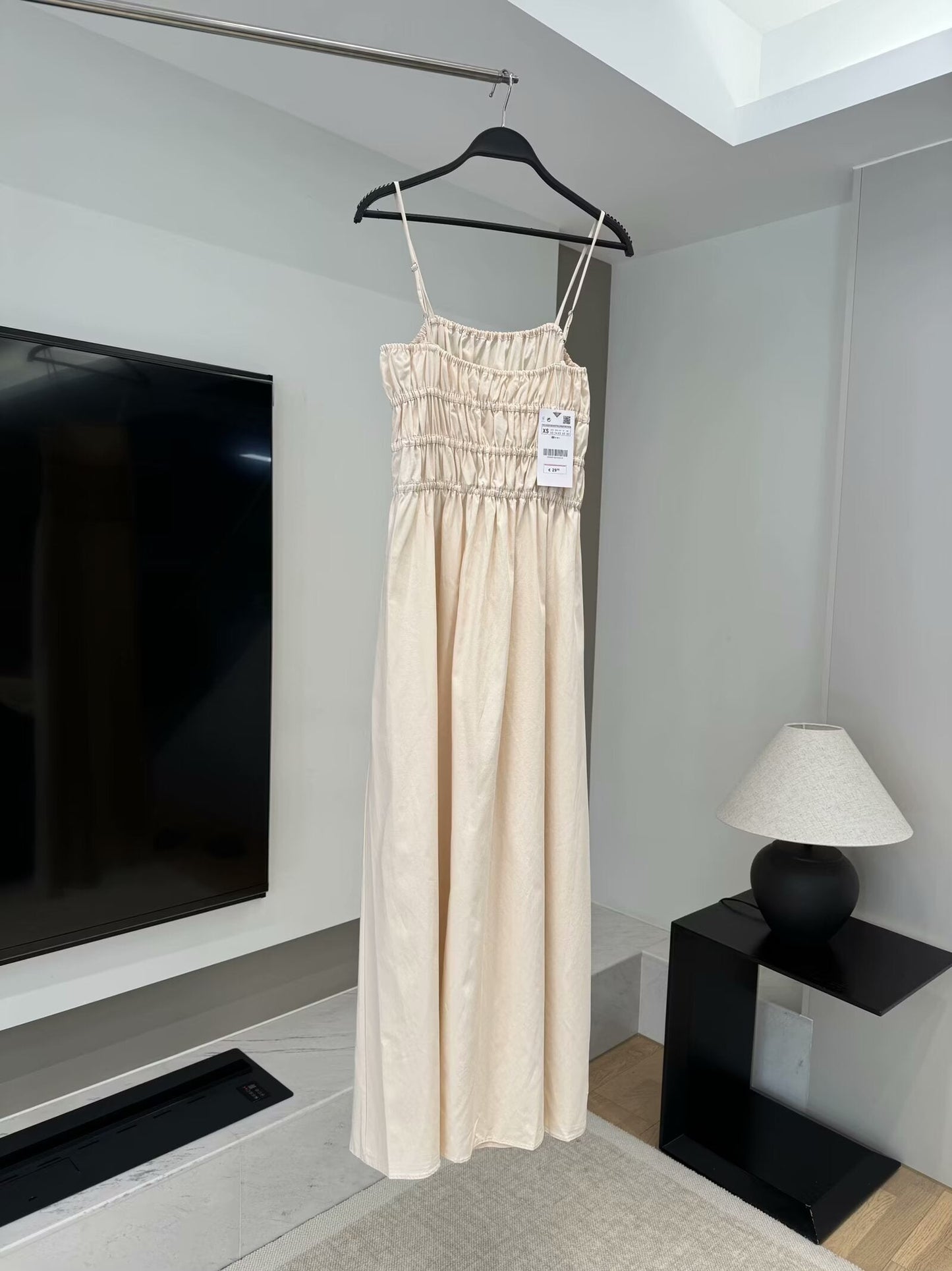 Women 2025 New Fashion Elastic vertical midi Dress Vintage Backless Thin Straps Female Dresses