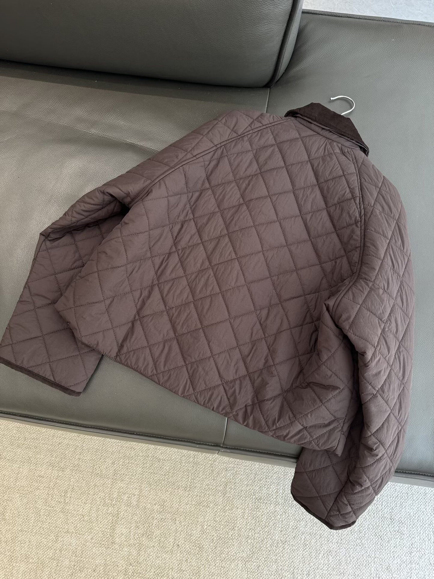 Women's winter fashion loose diamond grid corduroy lapel cotton jacket