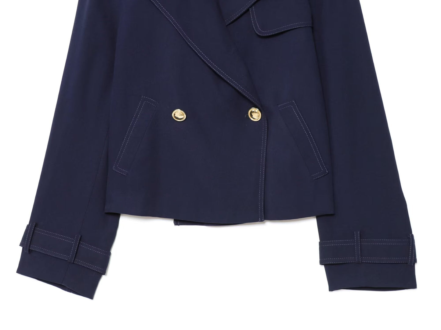 Women's 2025 new fashion short double breasted lapel Coat