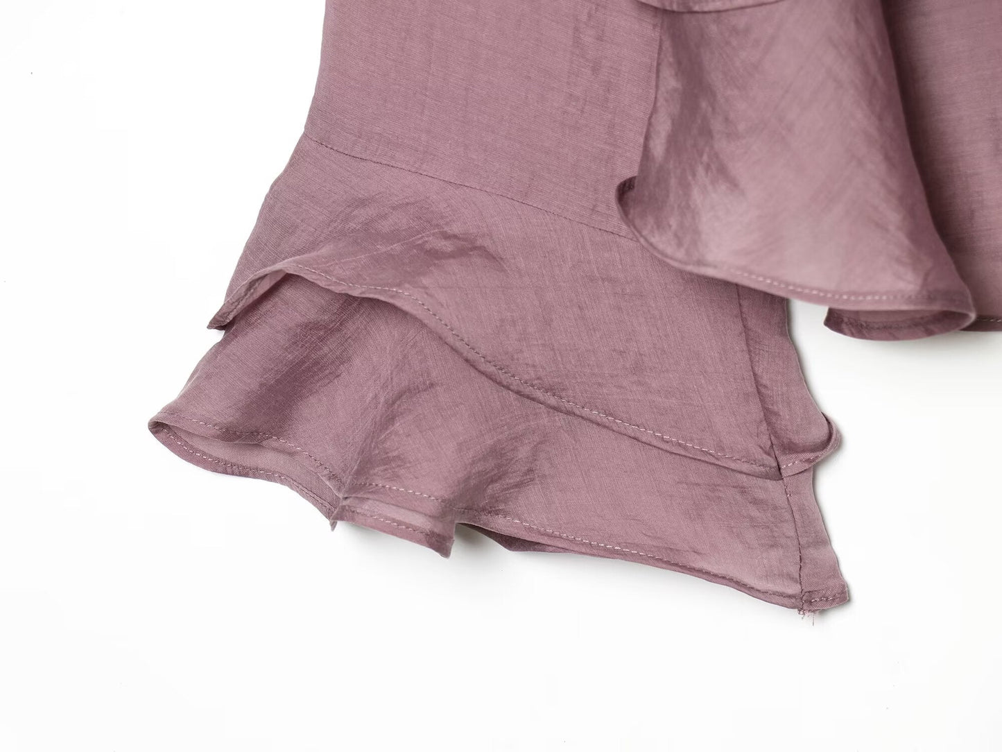 Women's layered decorative asymmetrical top