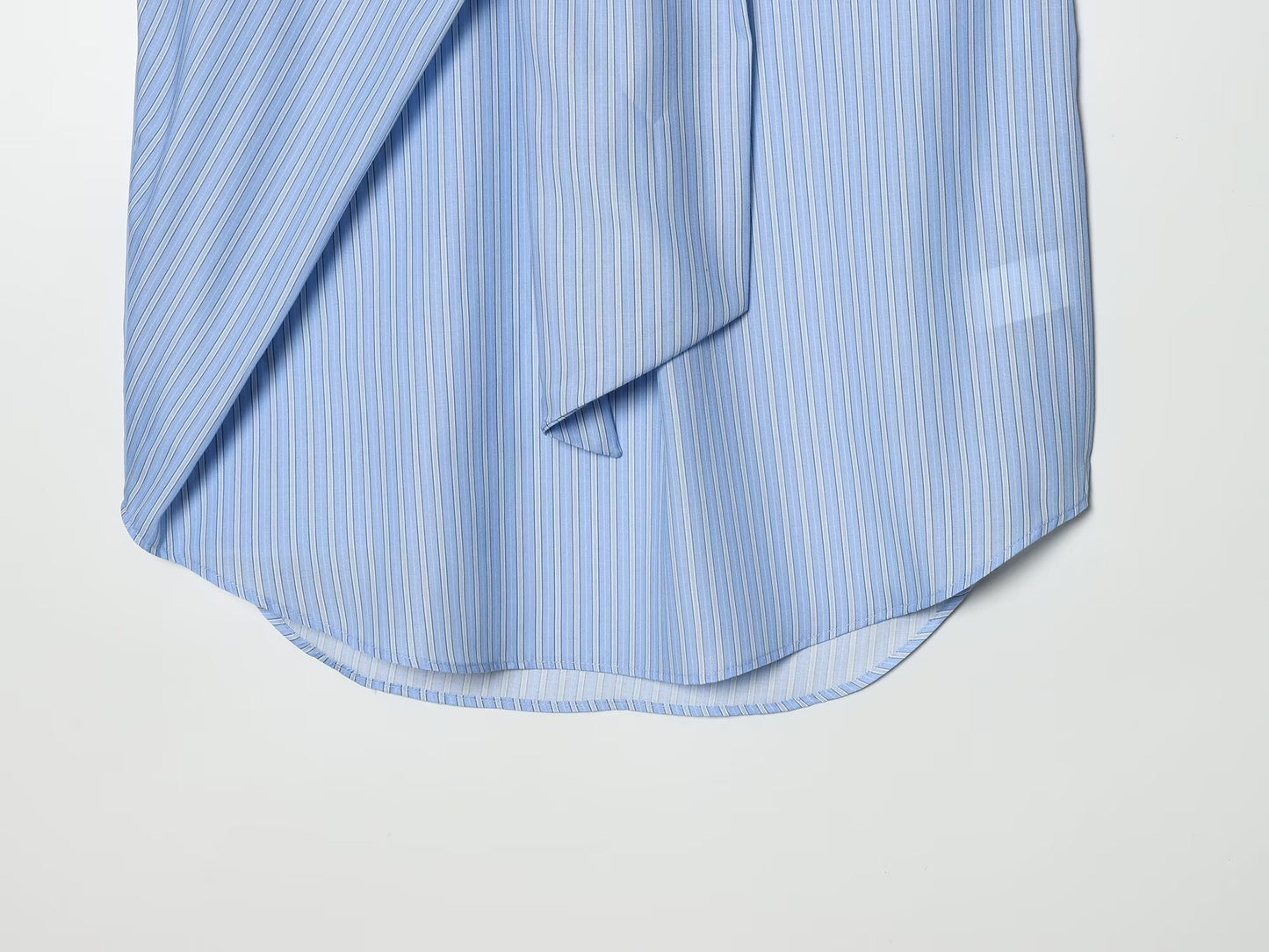 Women's bow decoration striped shirt