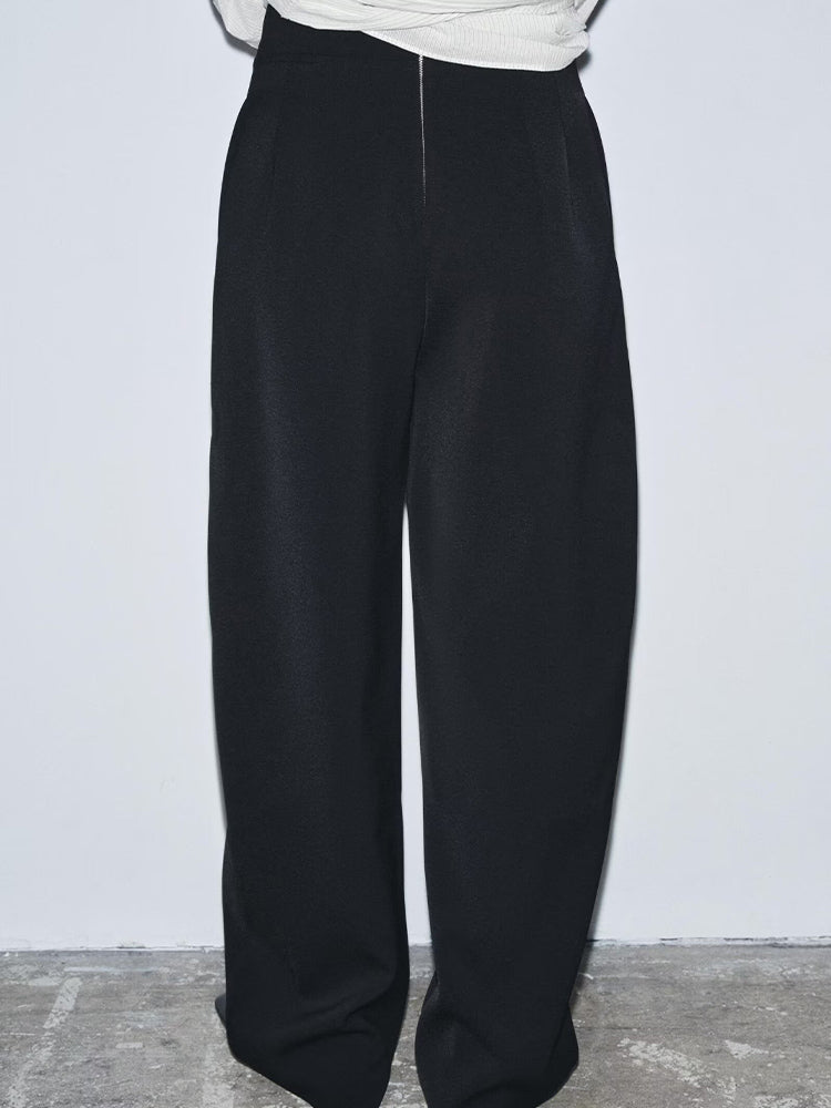 Women's new fashion comfortable loose high waisted zipper pants