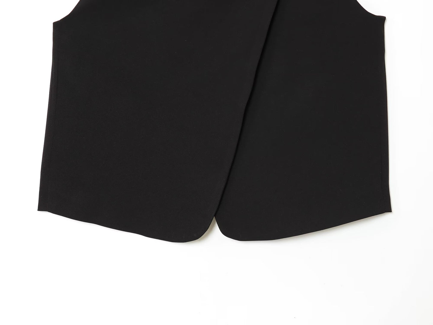 Women's new fashion black O Neck Button-up vest+Pants suit