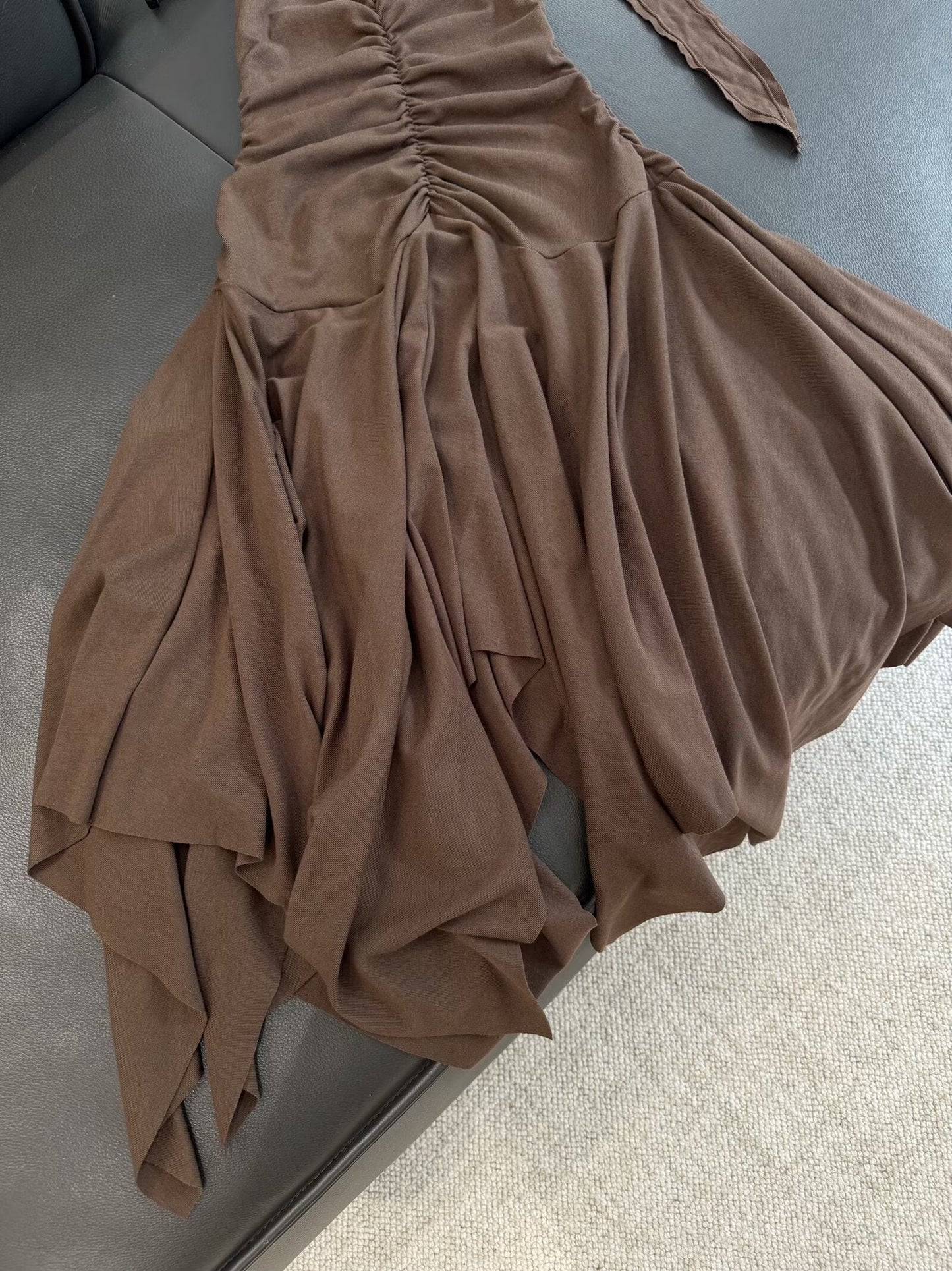 Women's 2025 New Fashion Hanging Neck Asymmetric Midi Dress