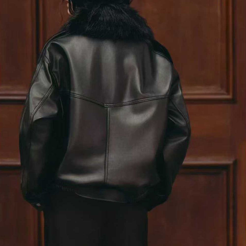 Women's 2025 new Joker detachable fur collar fur coat in autumn and winter