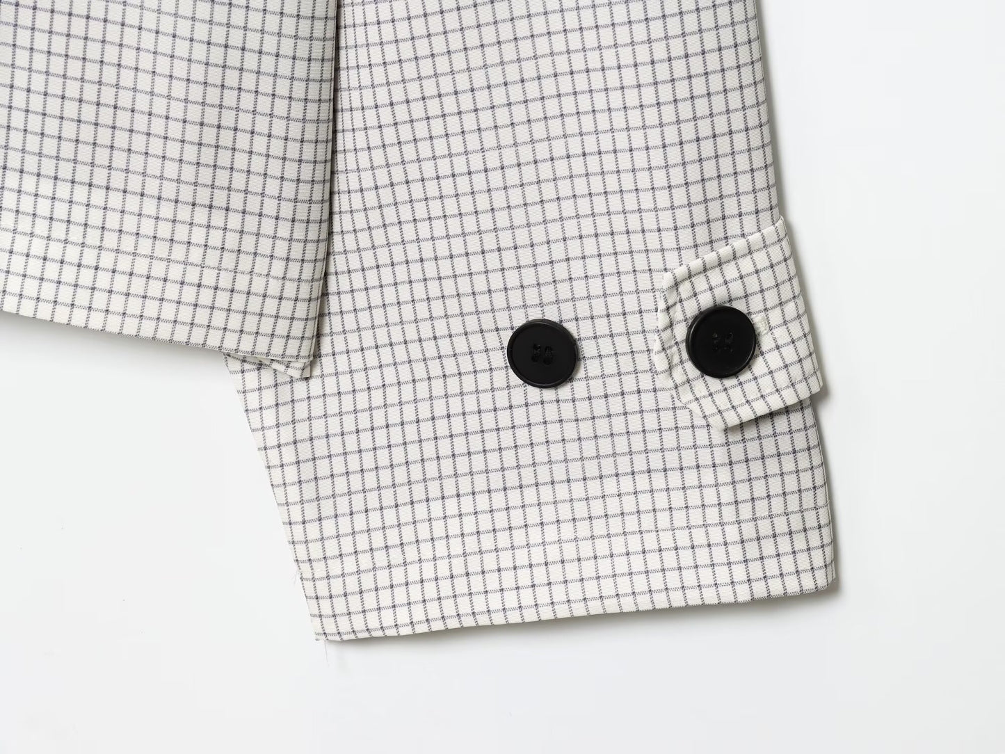 Women's new fashion leather collar design short plaid Windbreaker coat