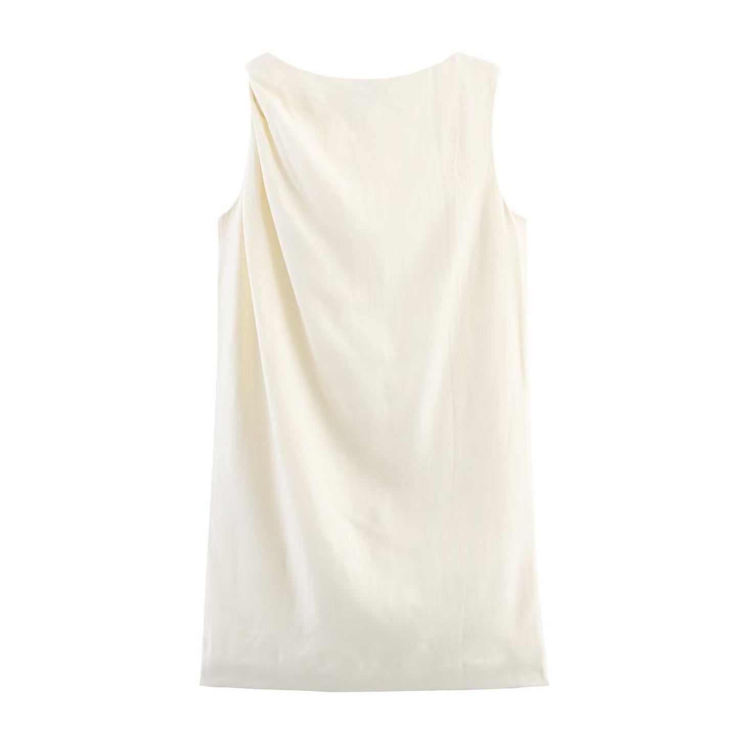 Women's new fashion knot decoration sleeveless linen blend mini dress