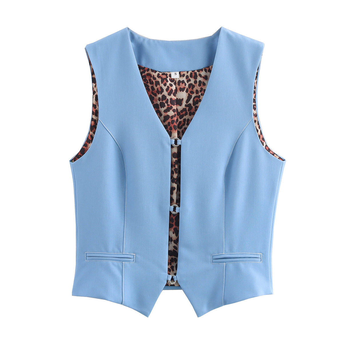 Women's 2025 fashion two-color elastic denim vest vest retro blouse