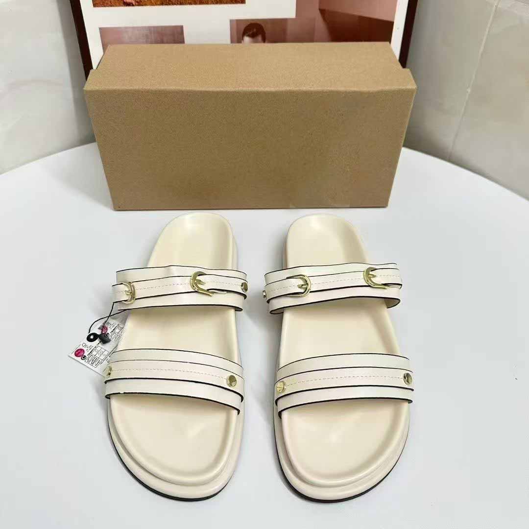 Women's New Fashion Casual Joker Word with Flat Shoes Sandals Daily Wear Sandals and Slippers.