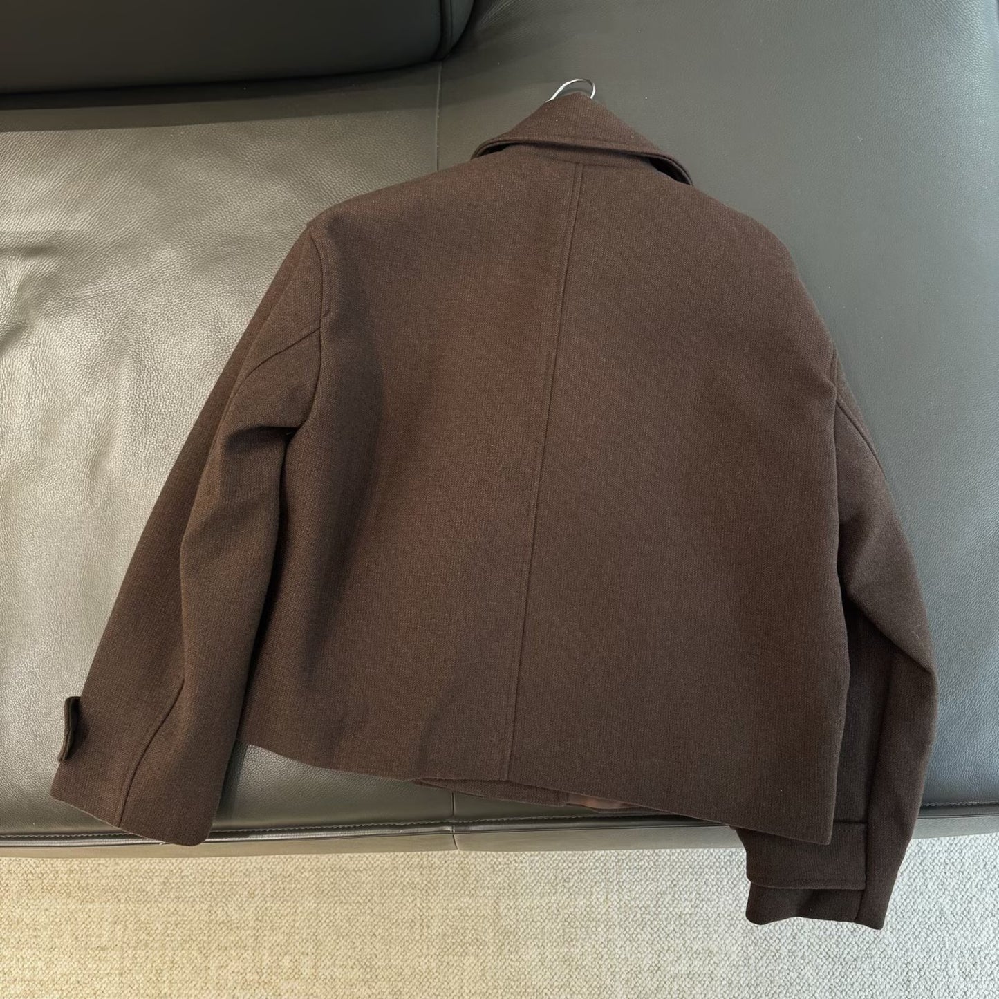 Women's new double breasted short lapel coat