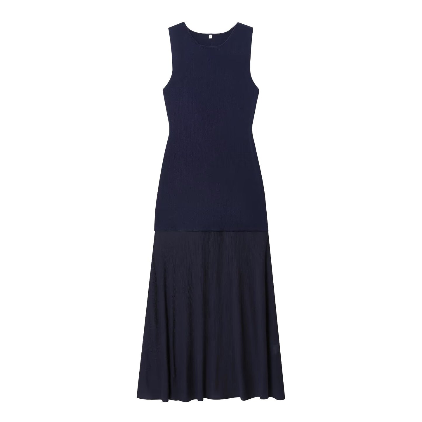 Women's New Fashion Sleeveless Knitted Splicing Midi Dress