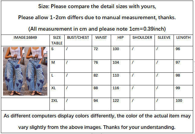 Women's New Fashion Joker Casual Loose Waist Tube Ladies Jeans