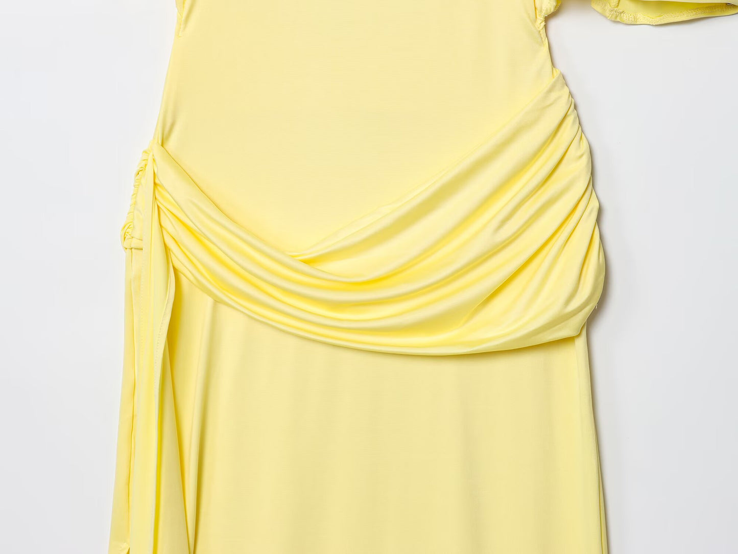 Women's new fashion backless layered decorative short sleeved MIDI dress