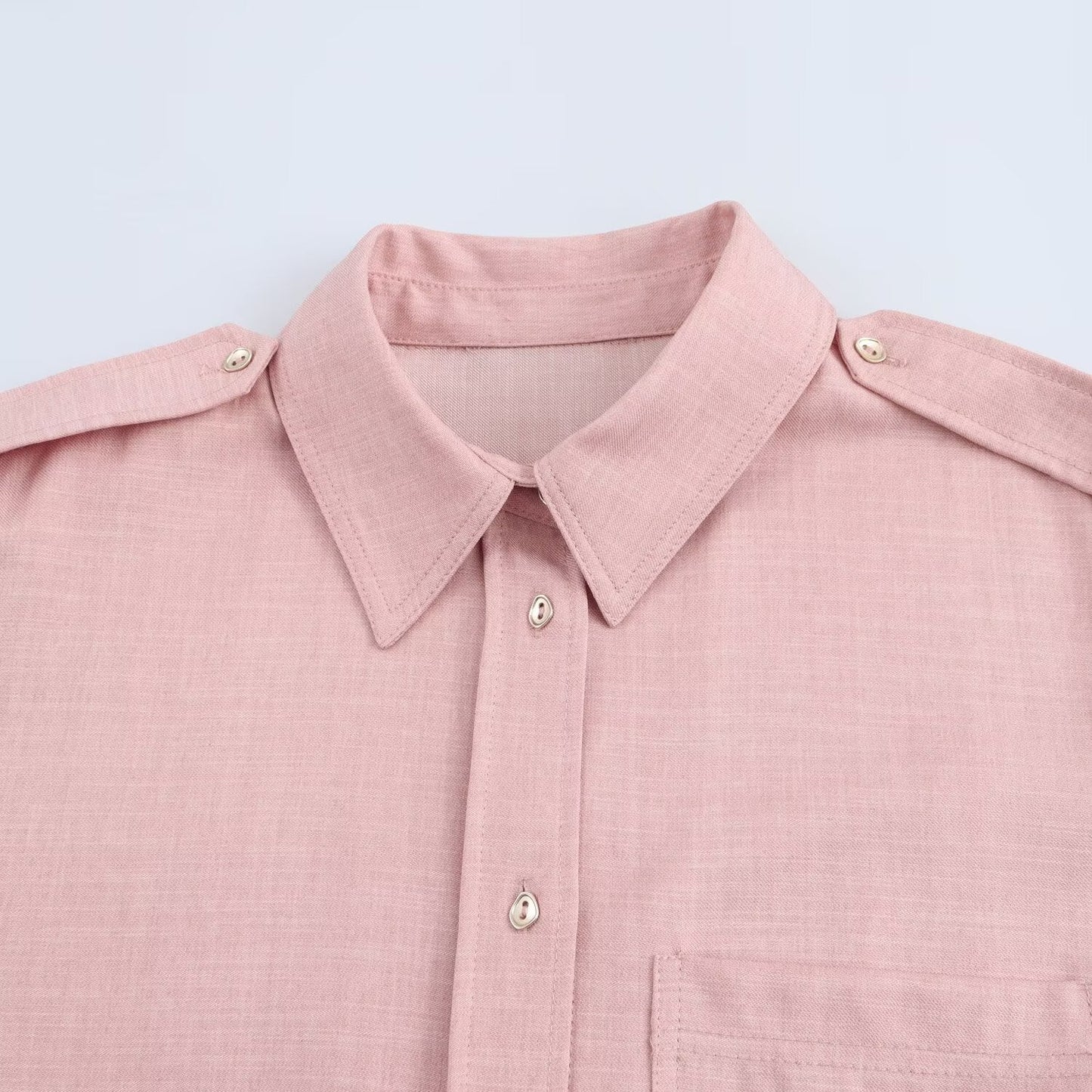 Women's new fashion pocket decoration loose single breasted casual lapel shirt retro long sleeved women's shirt chic top+Pants Women's suit