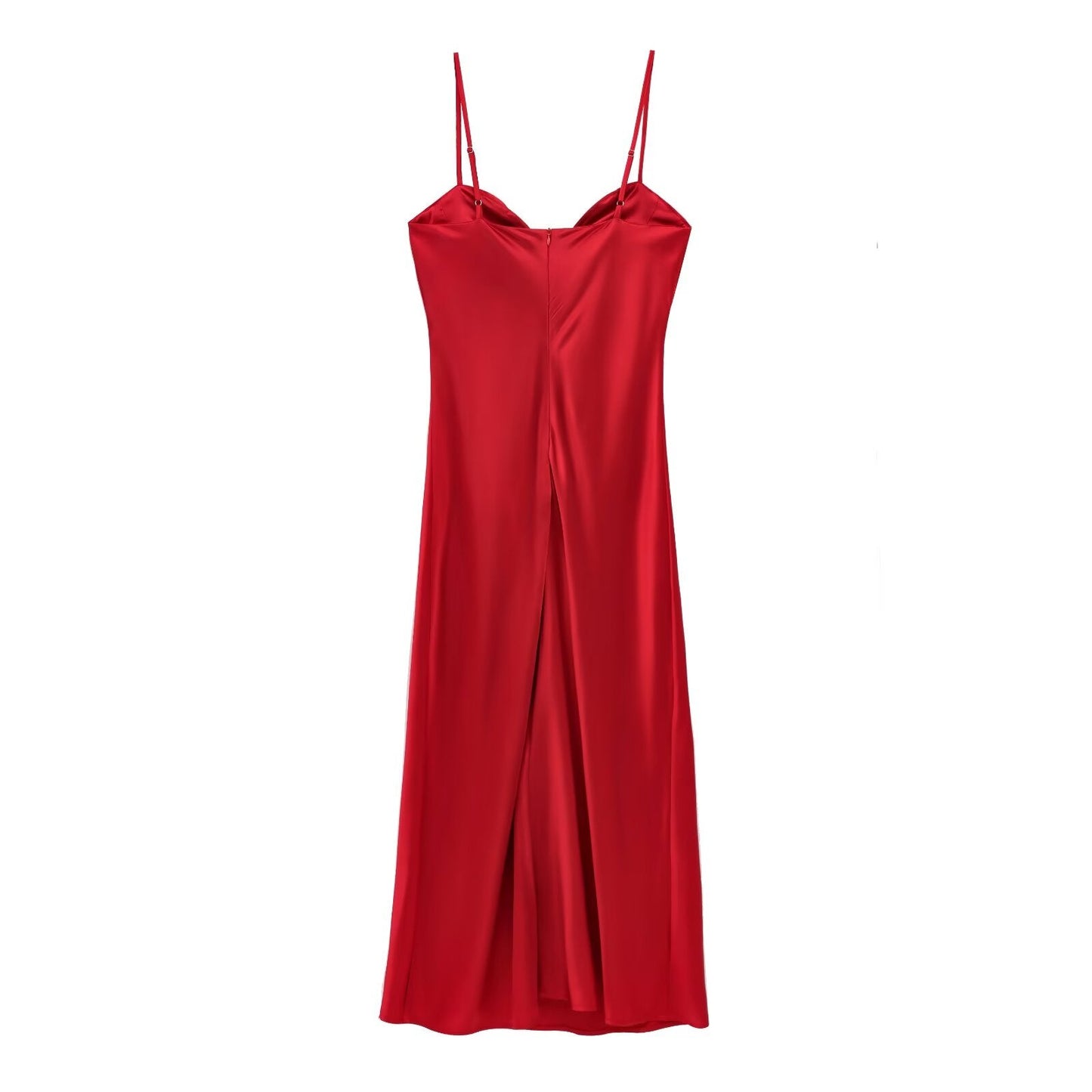Women 2025 New Fashion Heart-shaped neck satin Midi Dress