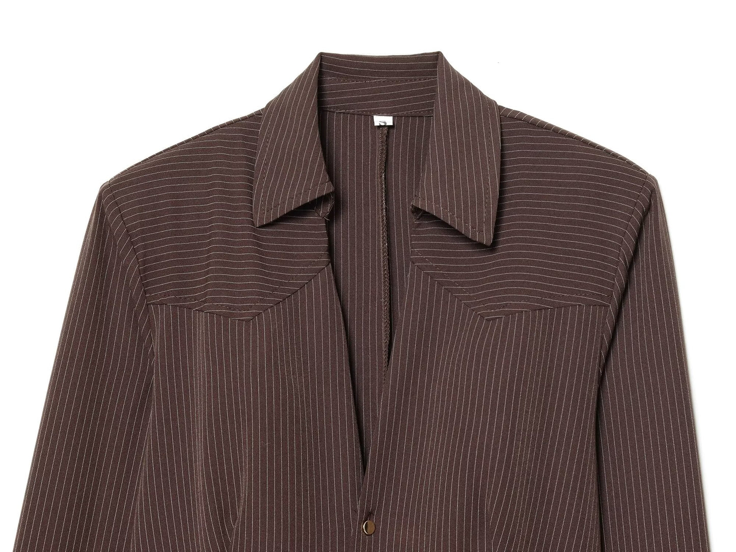 Women's casual short lapel striped shirt