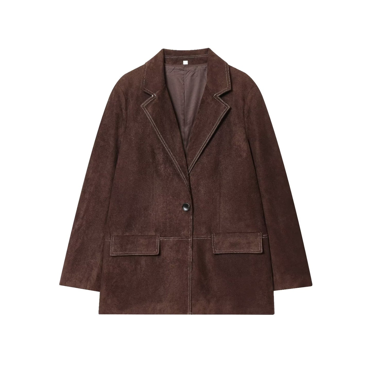 Women's new fashion loose Button-up straight suit jacket