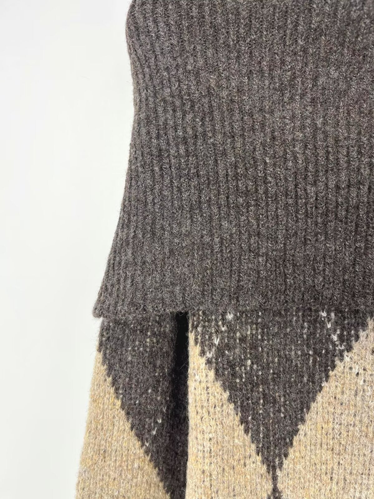 Women's new fashion soft texture diamond grid strapless knit sweater