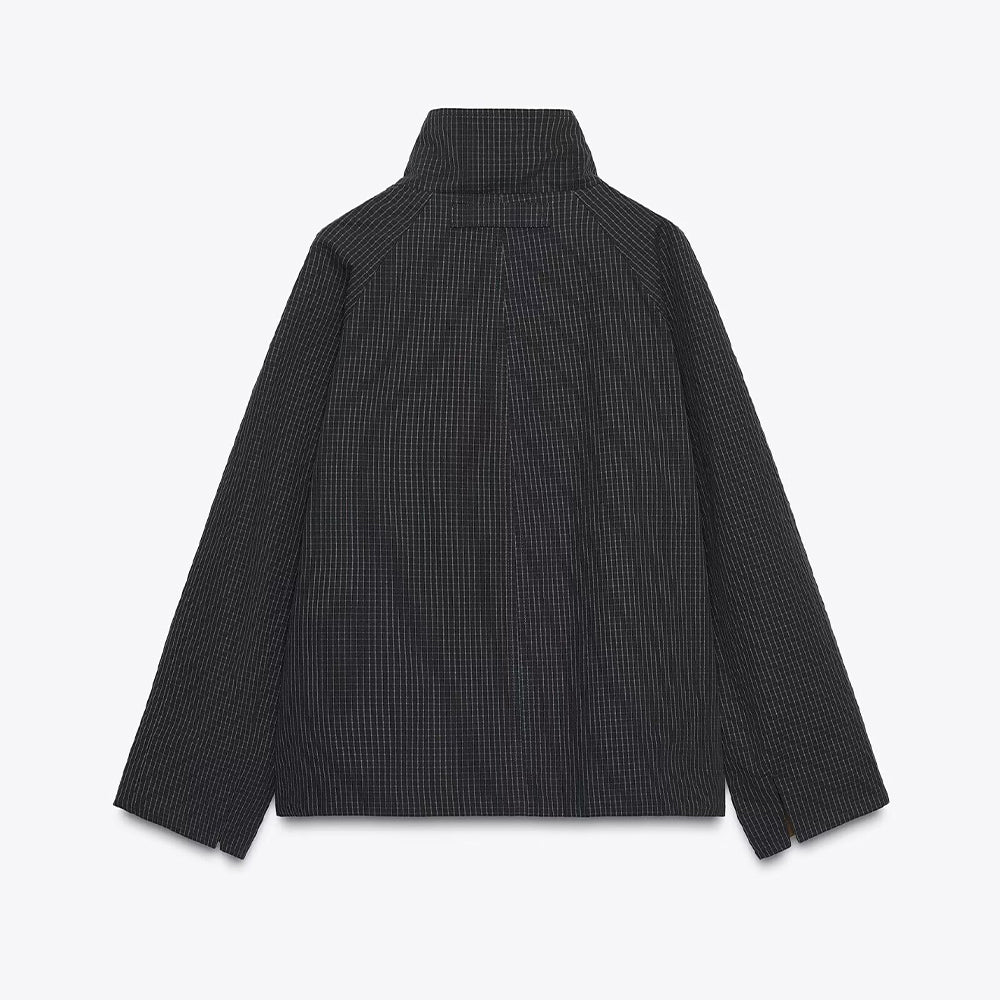 Women's new fashion short double-sided wear plaid windbreaker Coat