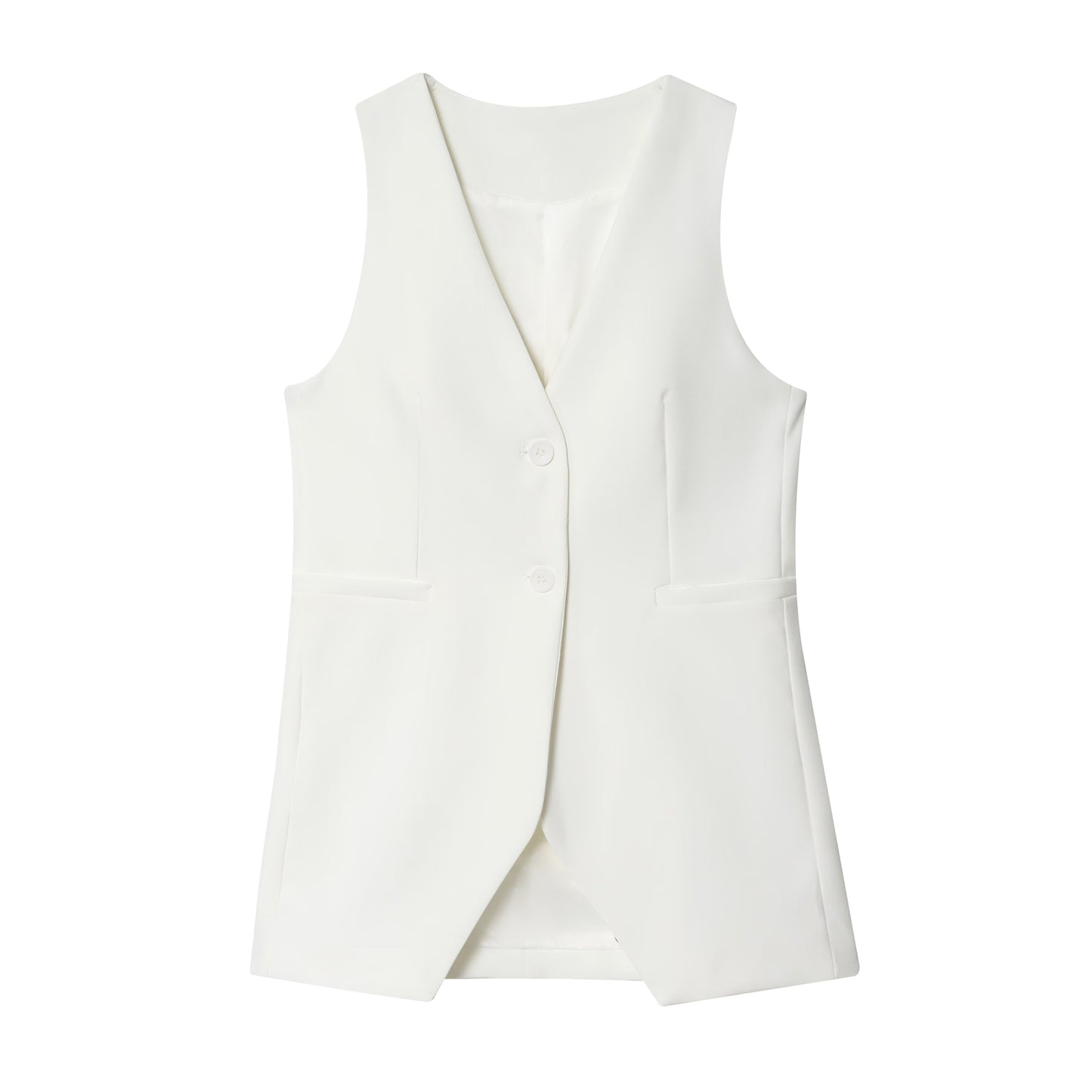 Women's new fashion slim single breasted V-neck vest+Pants suit