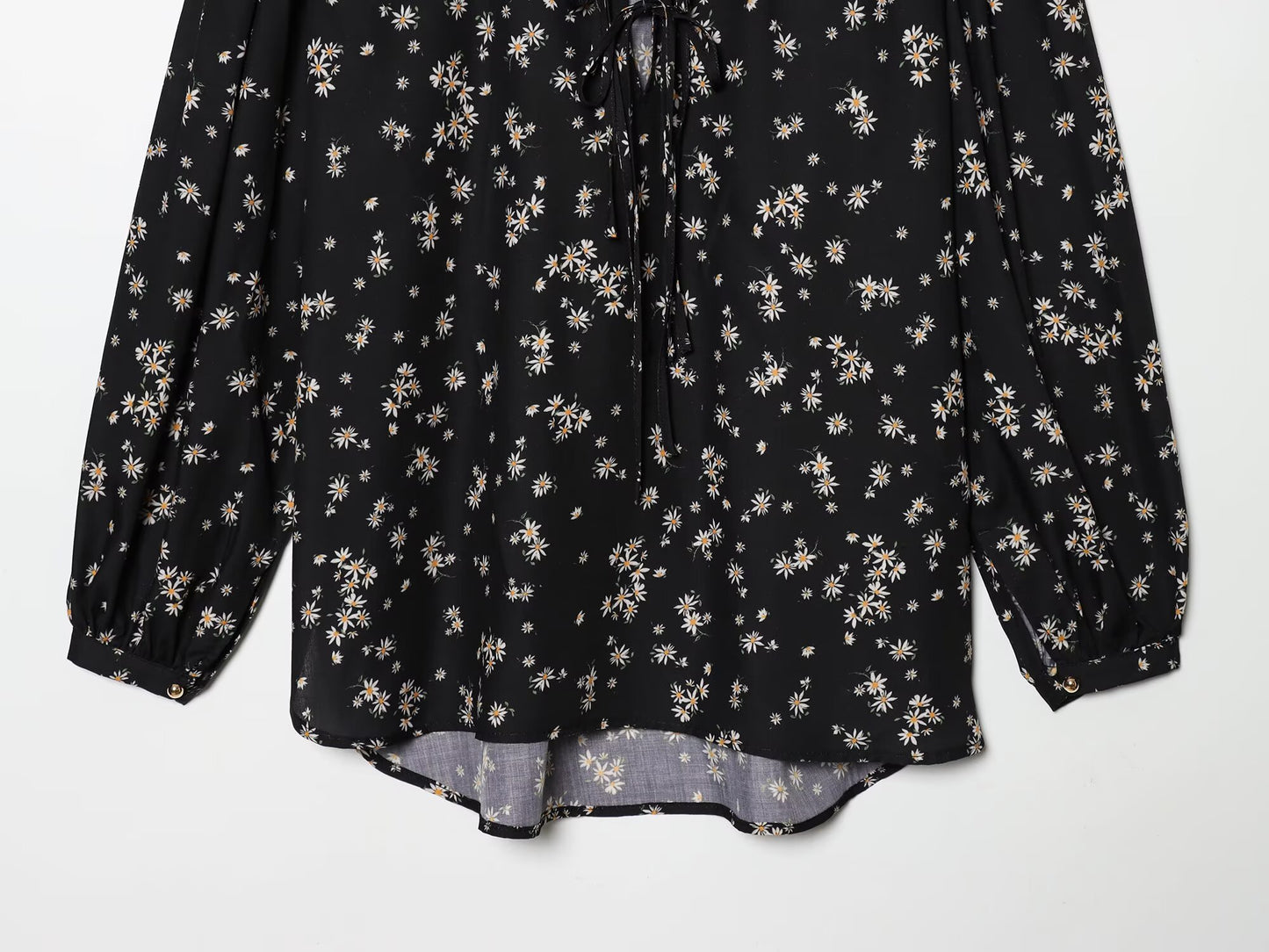 2026 Women's printed V-neck lace up shirt