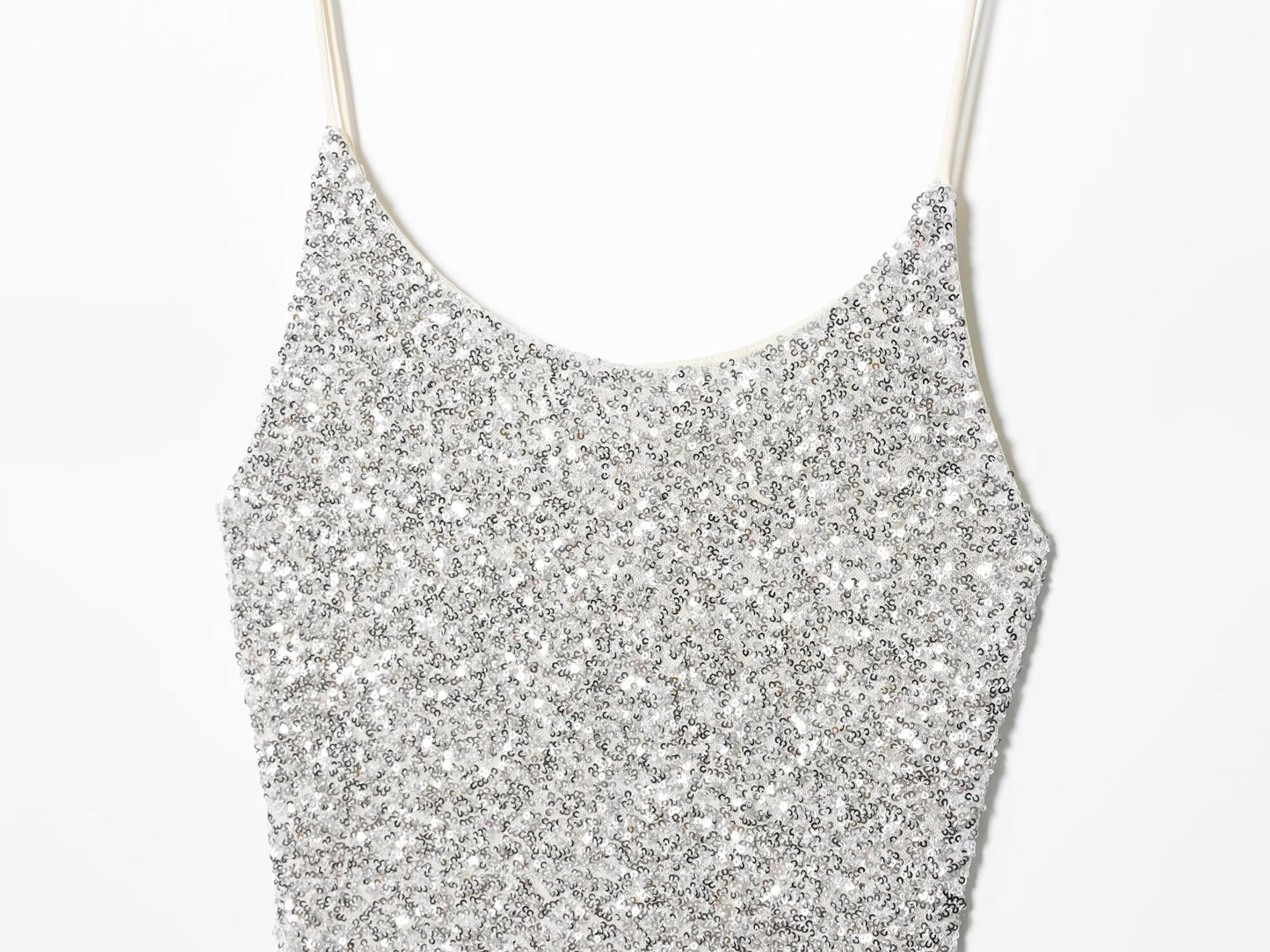 Women's New Fashion Bead Decoration Underwear Style suspender Midi Dress