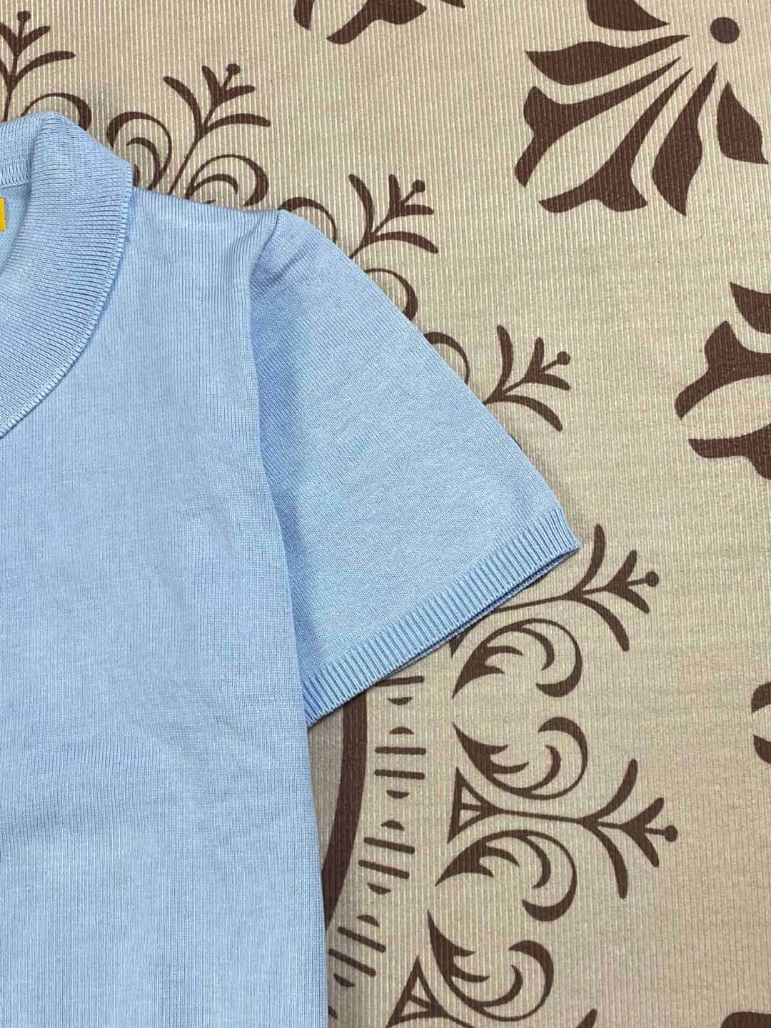 Women's New Fashion Joker Embroidered Cotton Knitted Lapel Short Sleeve Cardigan