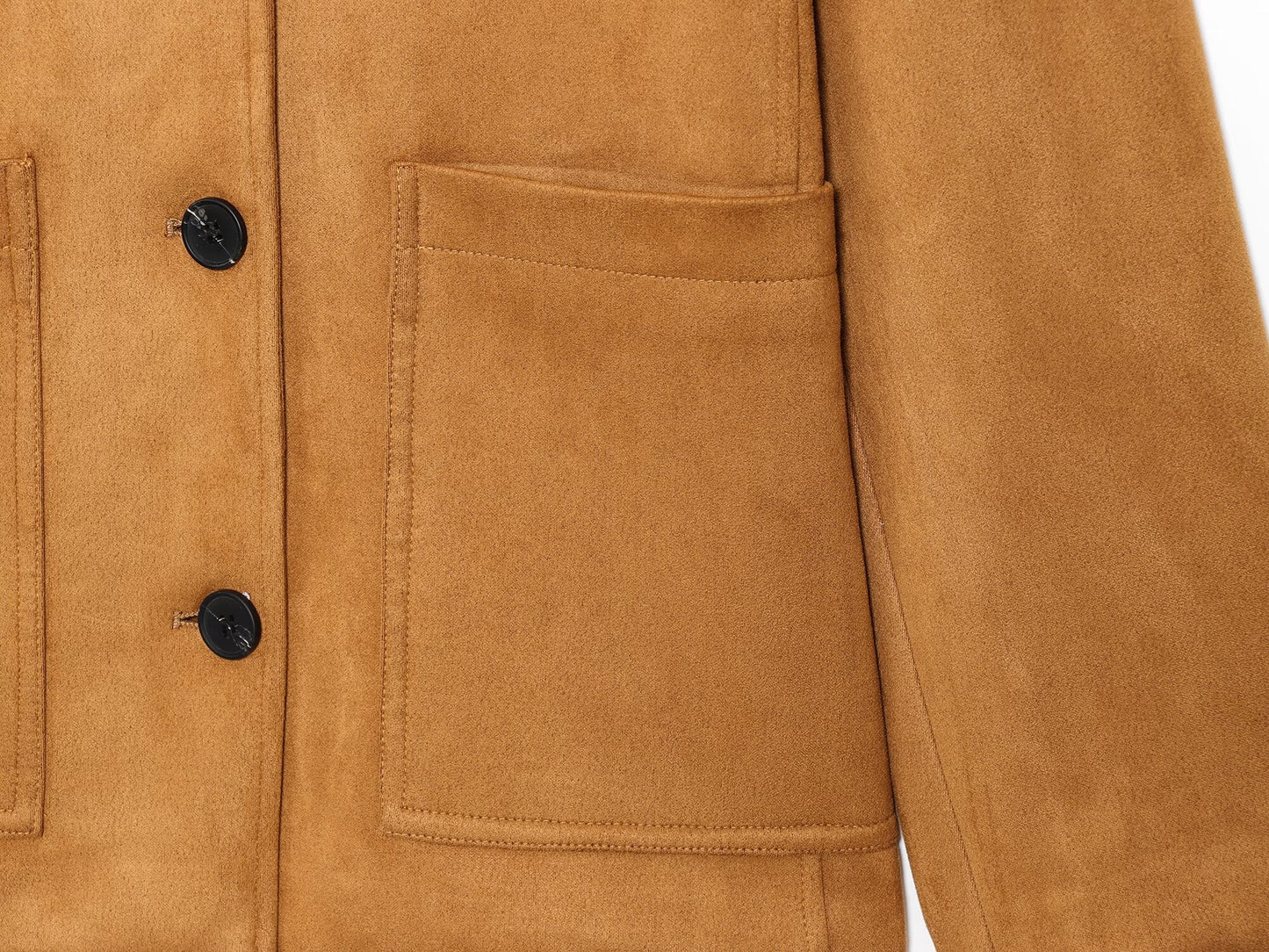 Women's new fashion loose long sleeved suede leather jacket Coat