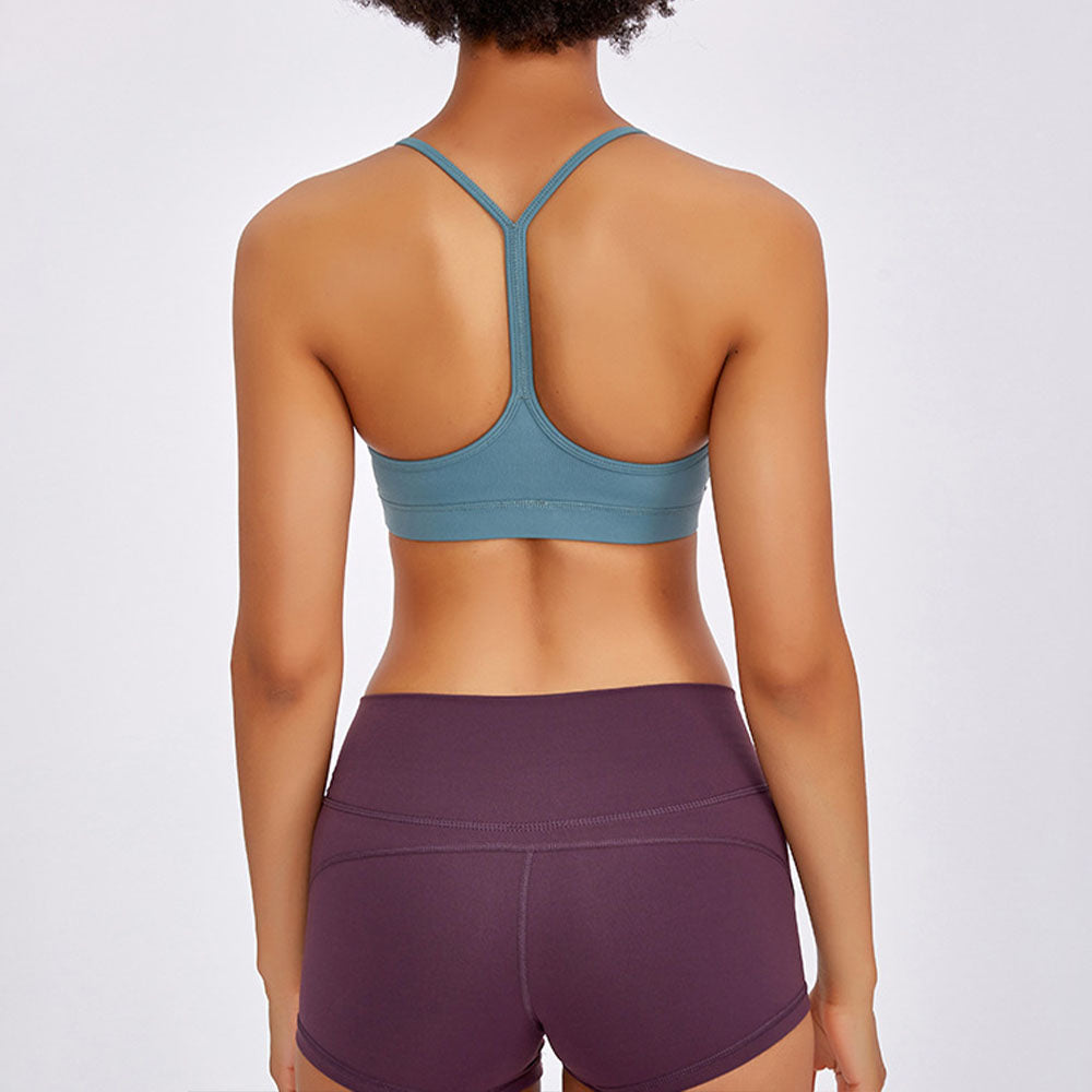LU Women's New Y-string Fitness Yoga Bra Shockproof Gathered Beautiful Back Sports Bra Women's Yoga Clothes.
