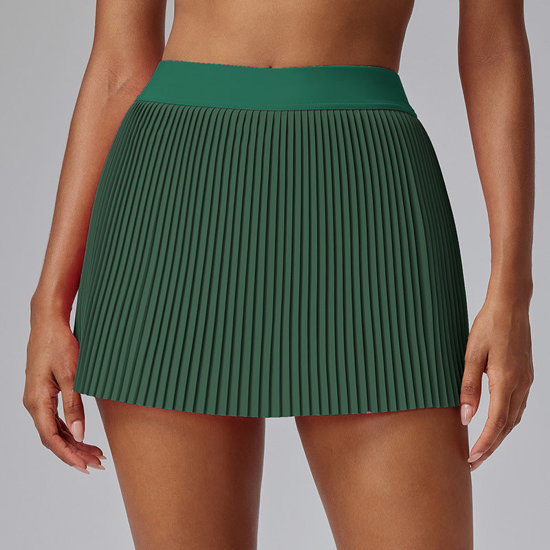 Women's New Joker Pleated Tennis Skirt Fake Two Pieces of Anti-exposure Fitness Short Skirt Quick-drying Golf Skirt Pants
