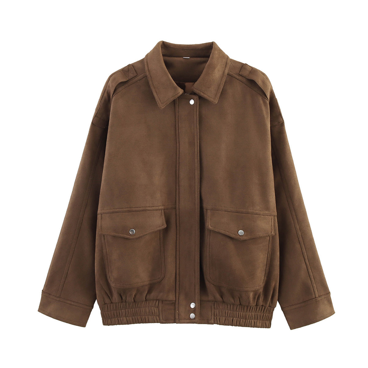 Women's 2025 new fashion suede texture loose flying jacket Coat