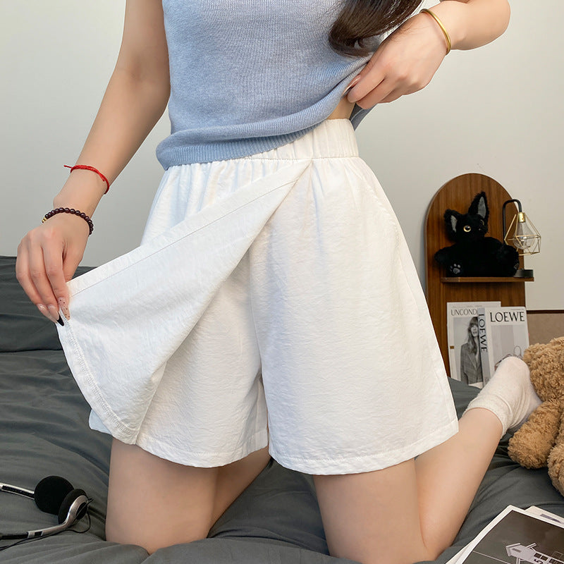 Women's New Ice Silk Quick-drying A-word Tooling Skirt Short Cropped Pants Skirt