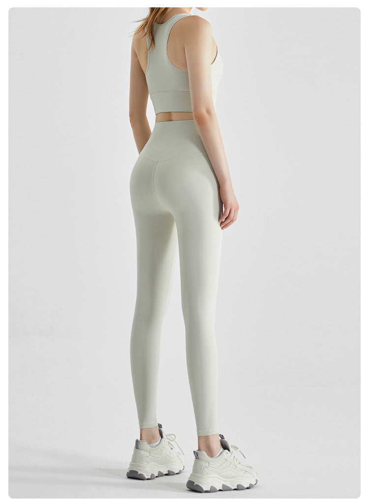 Women's Fashion Sportswear Suit Professional Running Vest High Waist Hip Fitness Pants Two-piece Suit