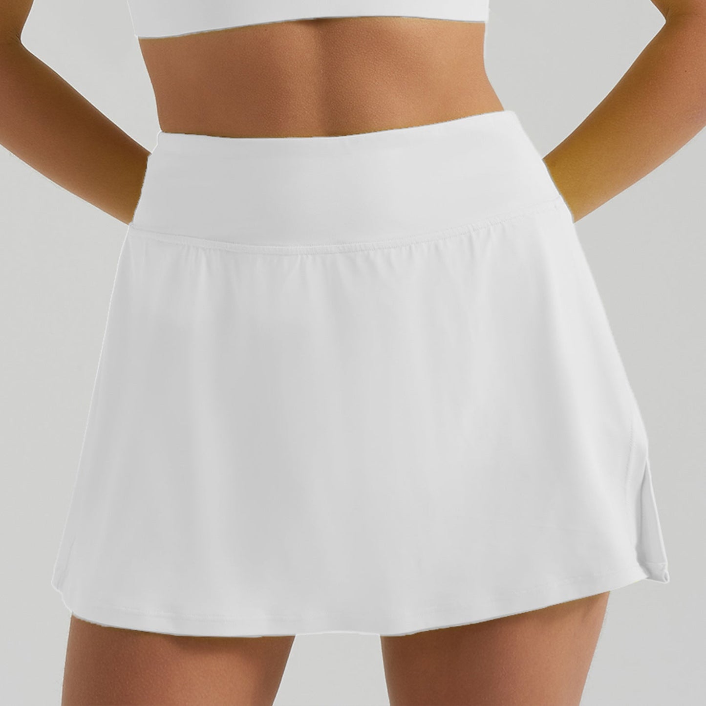 Women's New Joker Sports Suit Yoga Clothing Vest Breathable Exposure-proof High Waist Tennis Yoga Skirt.