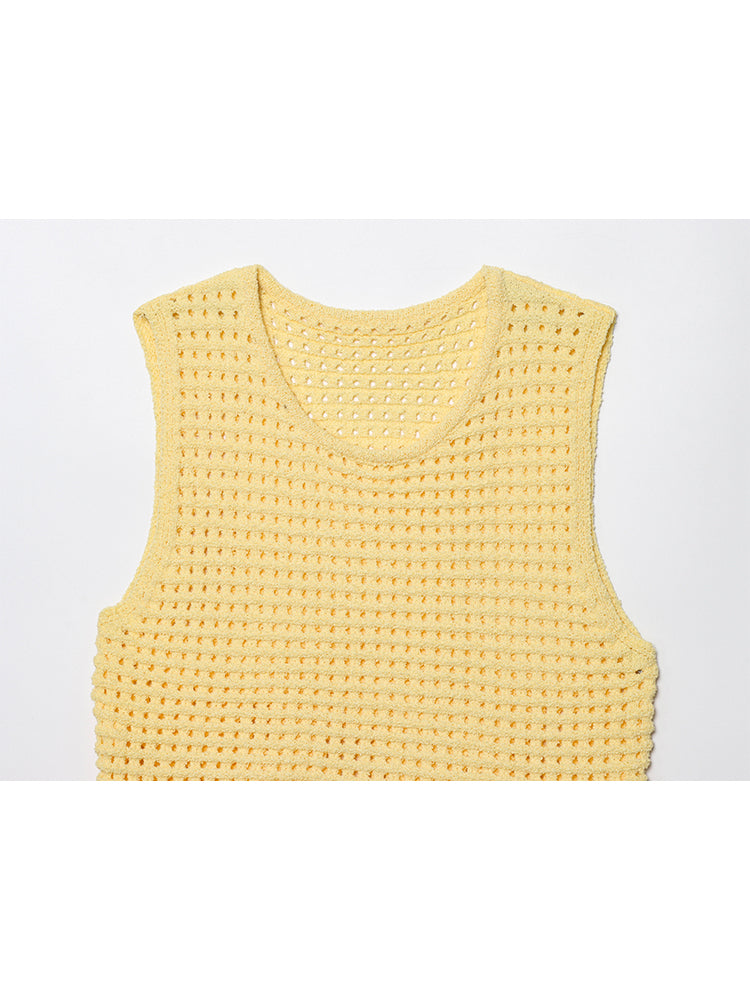 Women's New Fashion tassel decoration short plaid knitted top