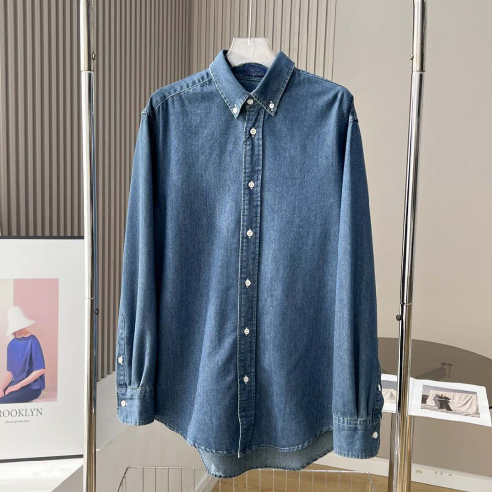 Denim Jacket New Fashion Casual Joker Spring New Men and Women with The Same Fashion Long Sleeve Embroidered Denim Shirt Jacket.