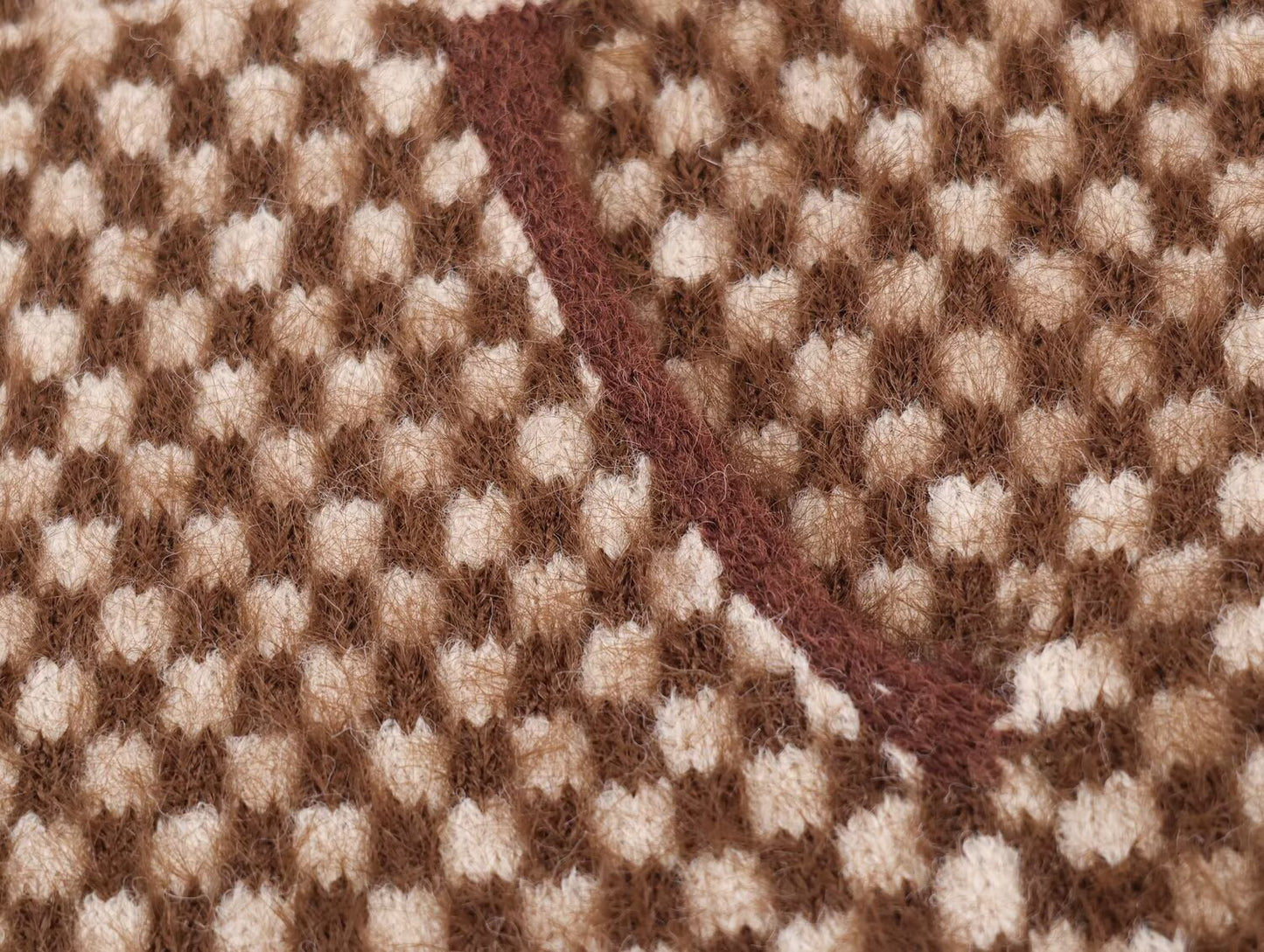 Women's new faux fur effect stand collar knitted Coat