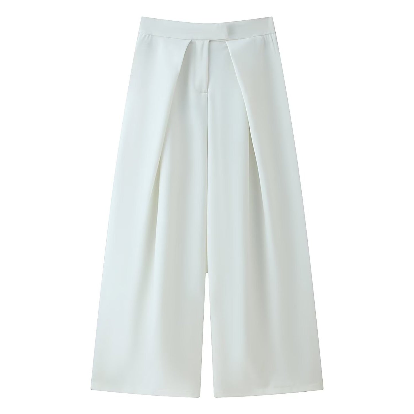 Women's new casual loose zipper pleated trousers