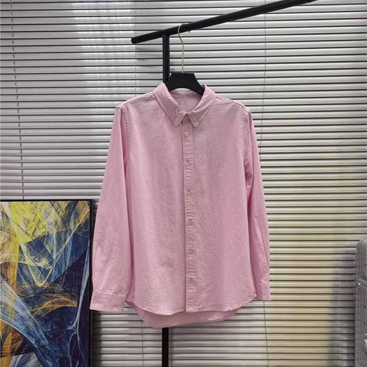 Embroidered Oxford Cloth Shirt Men's and Women's Business Casual Cotton Shirt