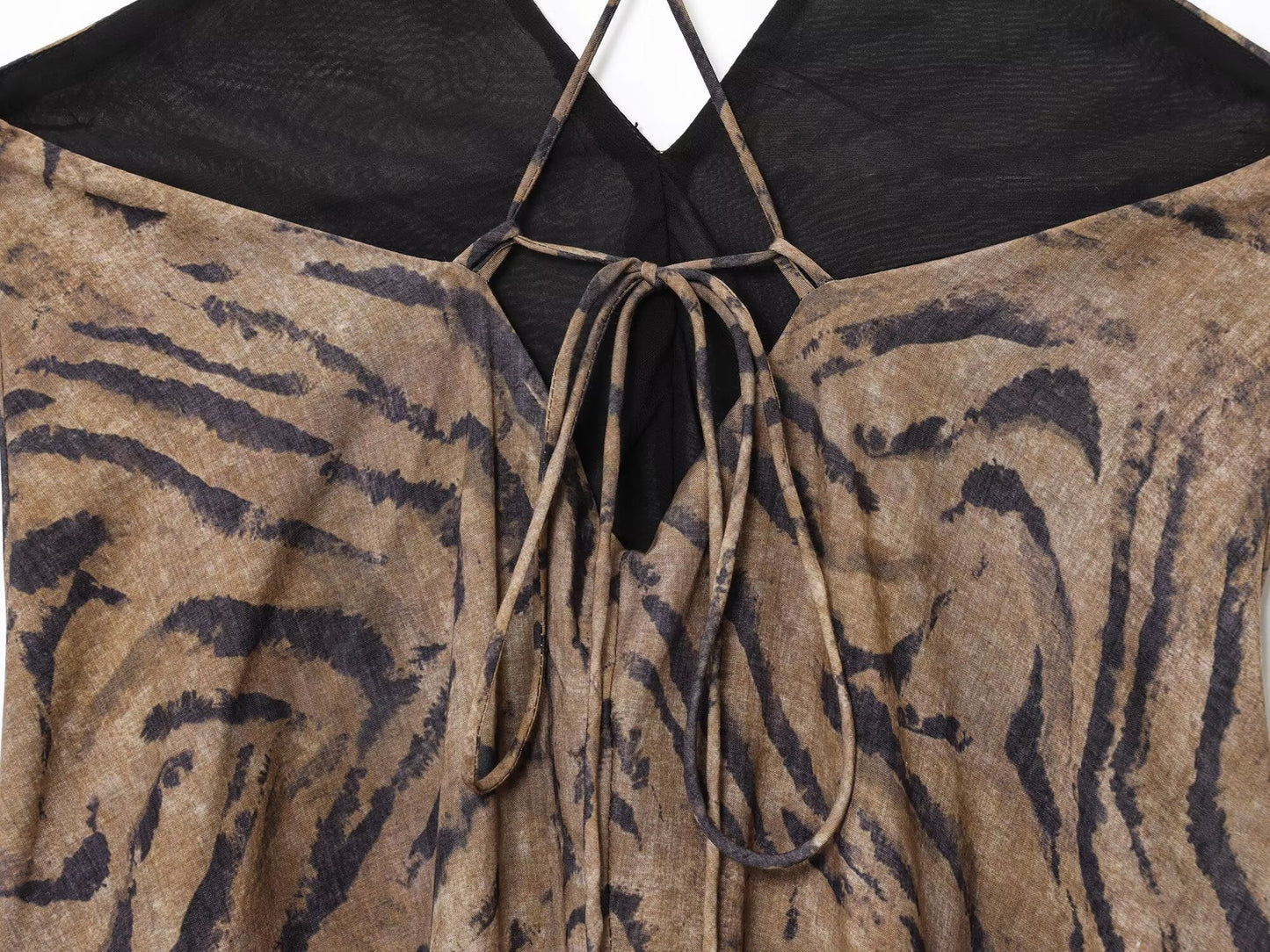 Women's Summer Fashion Vacation Style Sexy Printed suspender Midi Dress