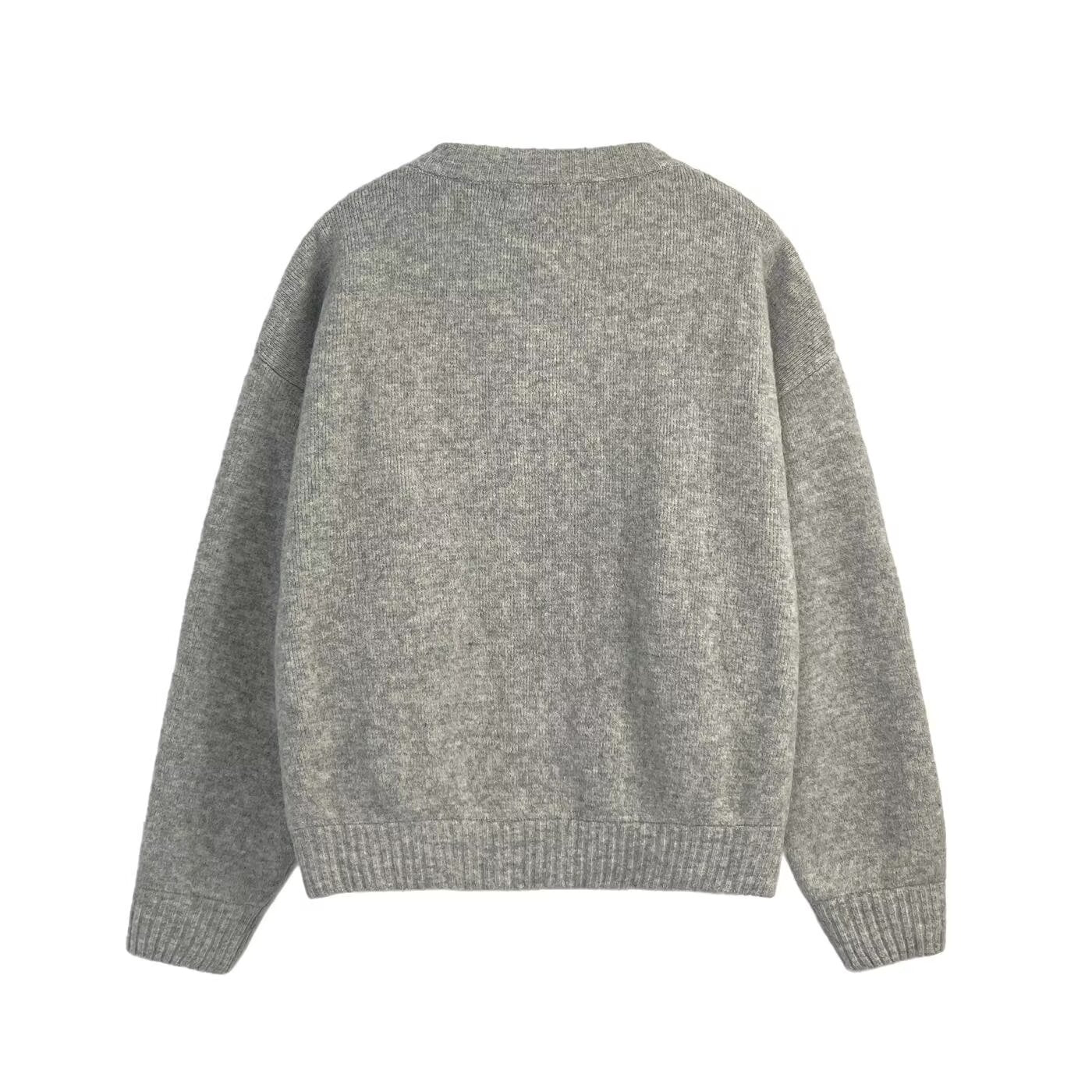 Women's new fashion soft texture O-Neck Button-up Knitted Coat