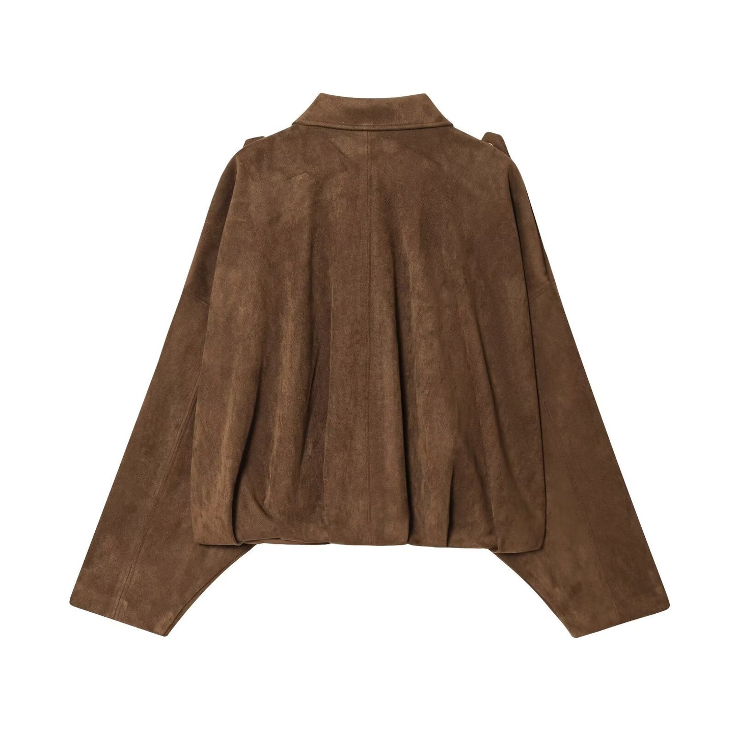Women's new fashion loose suede effect flying jacket coat