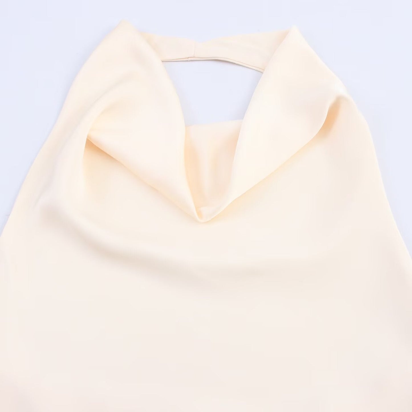 Women's new fashion lace decoration satin hanging neck top+Skirts suit