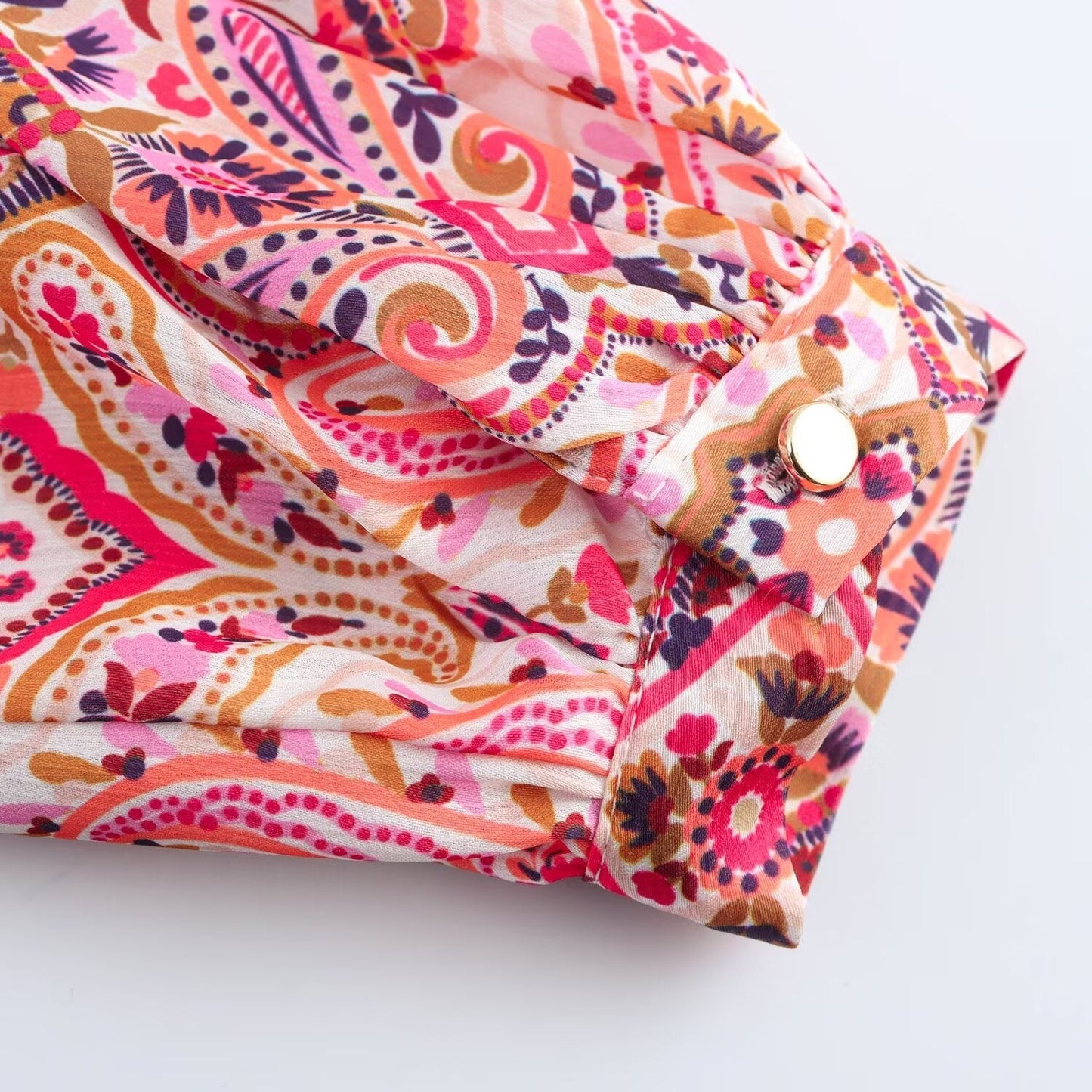 Women's new chic Fashion With Belt loose shirt style printed MIDI dress retro long sleeved button up women's dress Mujer