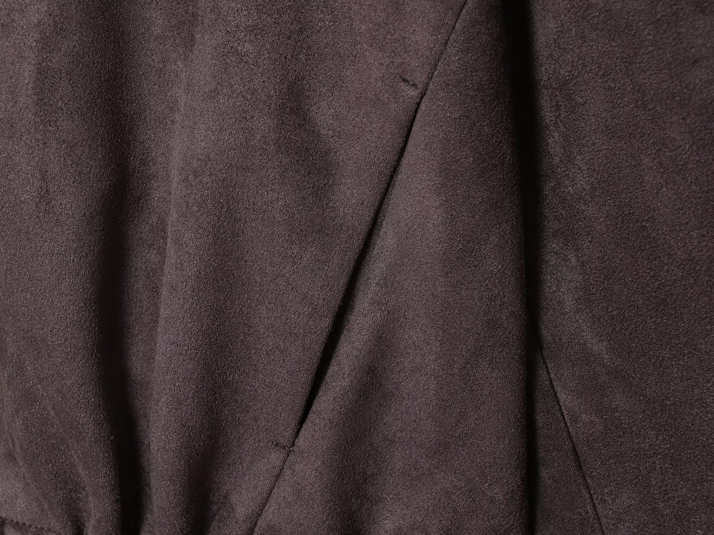 Women's new fashion anti suede effect O-Neck zipper jacket Coat